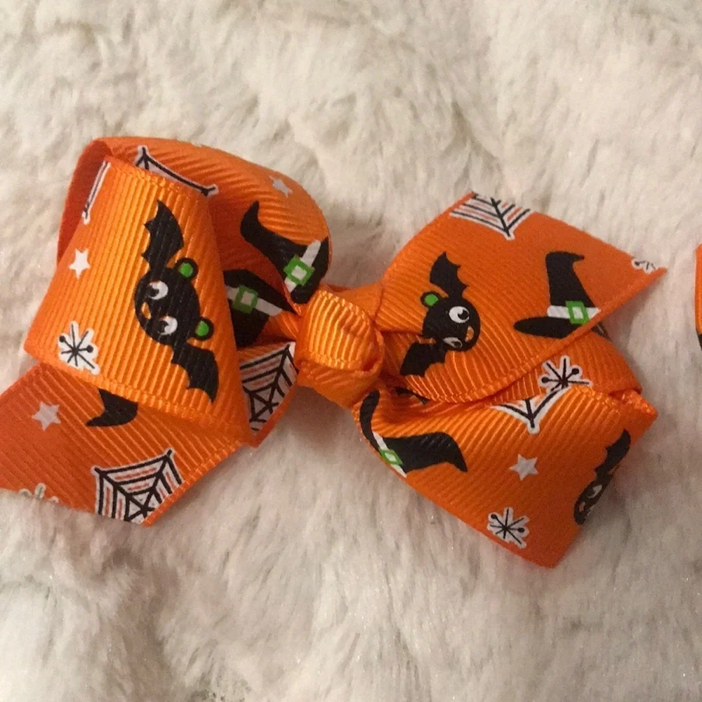 6/$20 New 3 pack Baby Halloween hair bows